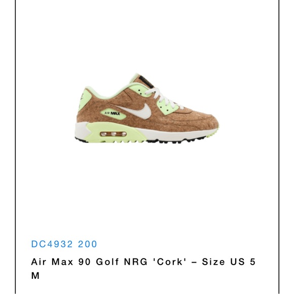 Air Max‎ 90 Golf NRG \'Cork\' – Size US 5 M & US 7 W